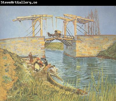 Vincent Van Gogh The Langlois Bridge at Arles with Women Washing (nn04)